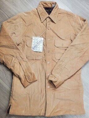 Vintage Country Touch Quilted Corduroy Shirt Jacket Tan Small 14.5